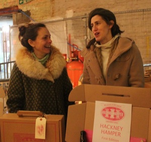 Ruth Fitzgerald and Ally Scott promote their Hackney Hampers. Copyright Karolina Przeklas